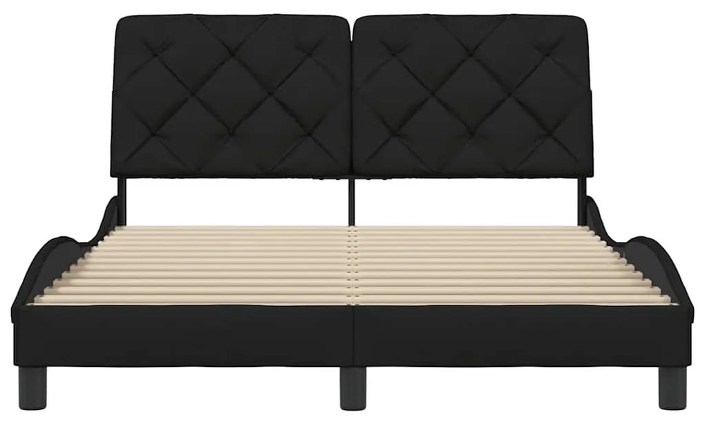 Estrutura de cama sem colchão 140x200 cm tecido preto