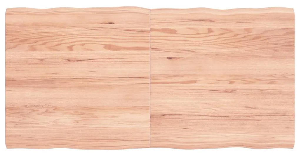 vidaXL Tampo de mesa com bordas vivas carvalho tratado castanho-claro