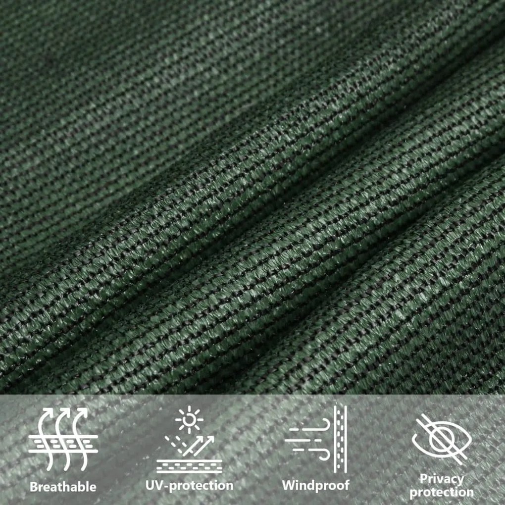 Para-sol estilo vela 160 g/m² 3x3 m PEAD verde-escuro