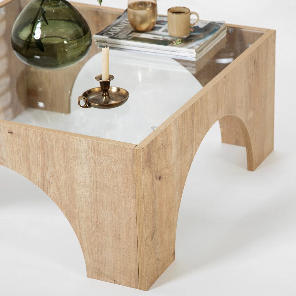 Mesa de Centro Seine – Carvalho Transparente – 80x35x80 cm