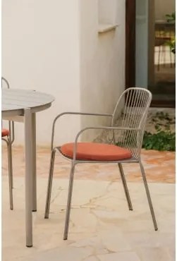 Pack De 2 Cadeiras De Jardim Com Apoios De Braços Em Aço Anerina Moka Brown & Terracota - Sklum