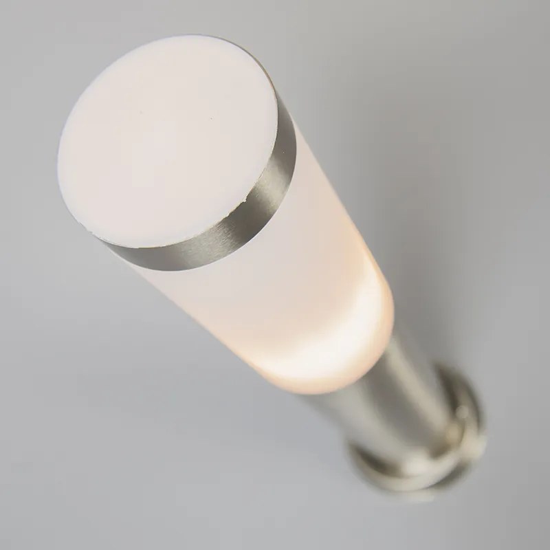 Candeeiro de poste exterior em aço 45 cm IP44 - Rox com estaca de terra e prensa-cabos