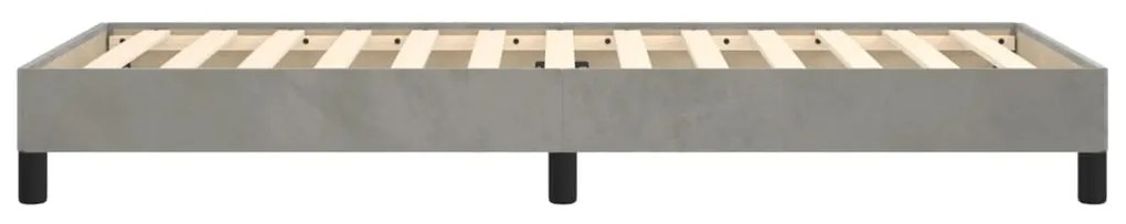 Estrutura de cama sem colchão 90x200 cm veludo cinzento-claro