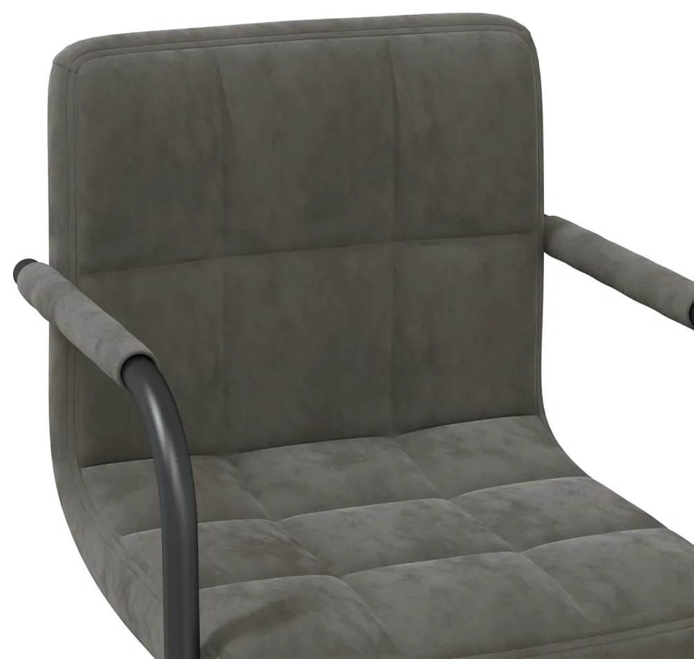 Cadeiras de jantar giratórias 6 pcs veludo cinzento-escuro