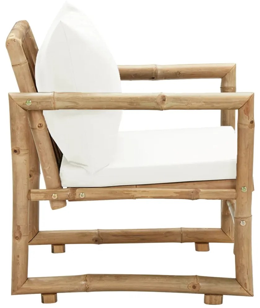 Cadeiras de jardim 2 pcs com almofadões e almofadas bambu