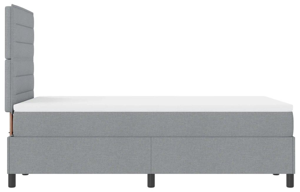 Cama Box com Colchão Cinza Claro 120x200 cm Tecido