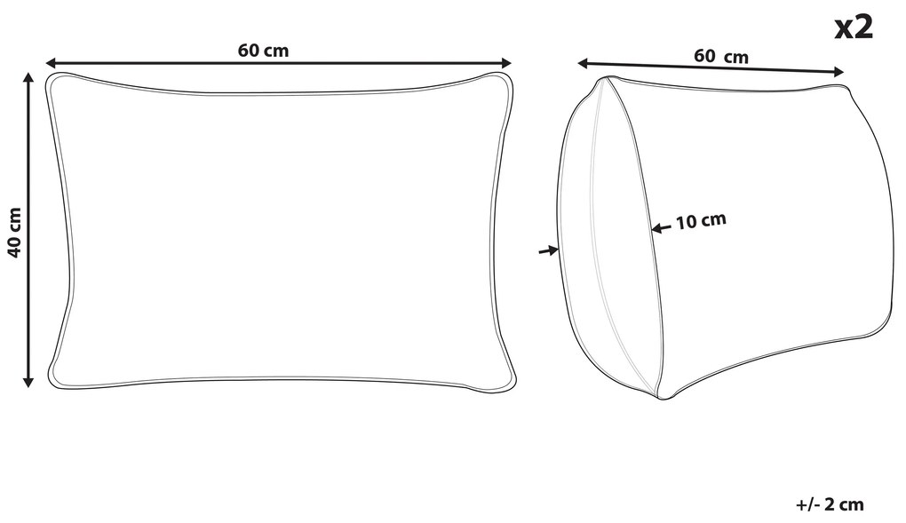 Conjunto de 2 almofadas de exterior com padrão de folha azuis 40 x 60 cm VEGLINO Beliani