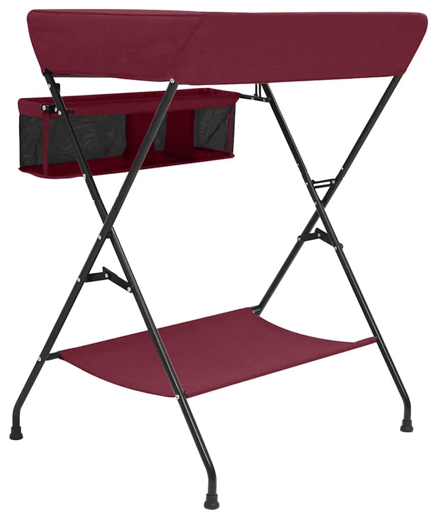 Mesa muda-fraldas ferro vermelho