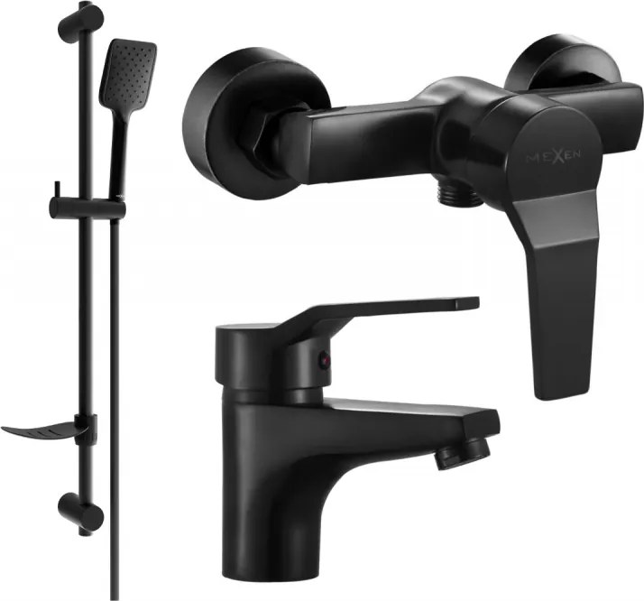 Mexen Caro DF62 conjunto de duche, preto - 746604DF62-70