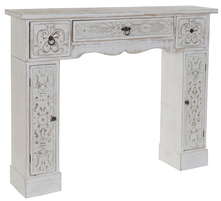 Frente de lareira DKD Home Decor Ferro 120 x 23 x 95 cm Metal Madeira de abeto 30 x 40 cm