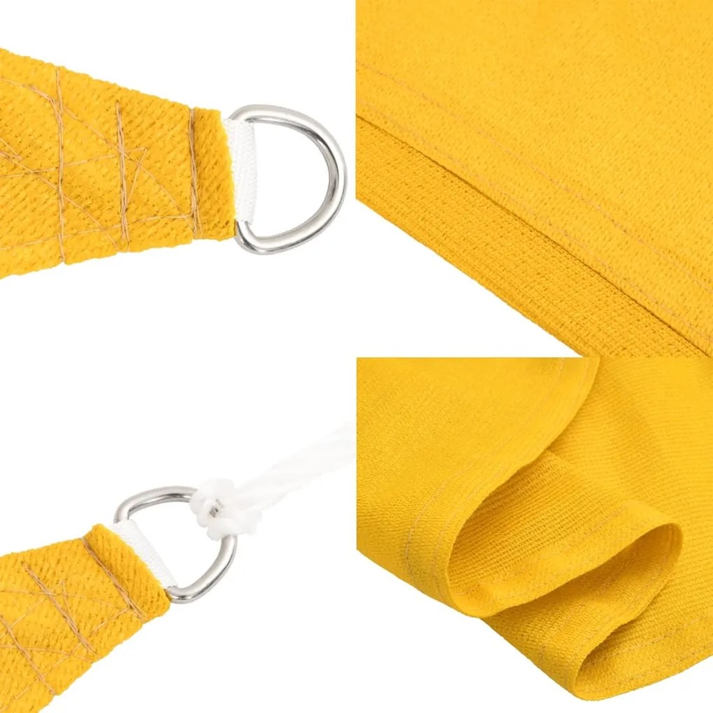 Para-sol estilo vela 160 g/m² 4x4x5,8 m PEAD amarelo