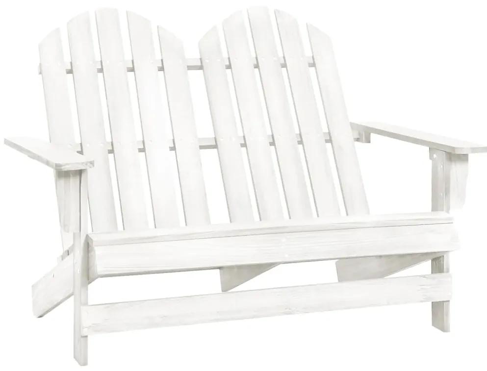 315899 vidaXL Cadeira de jardim Adirondack 2 lugares abeto maciço branco