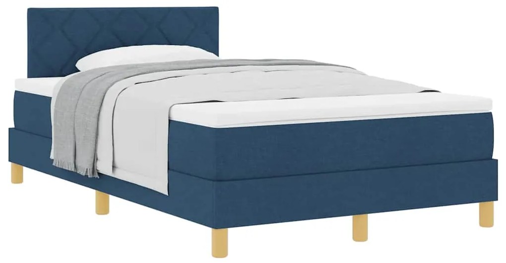 Cama Box com Colchão Azul 120x200 cm Tecido