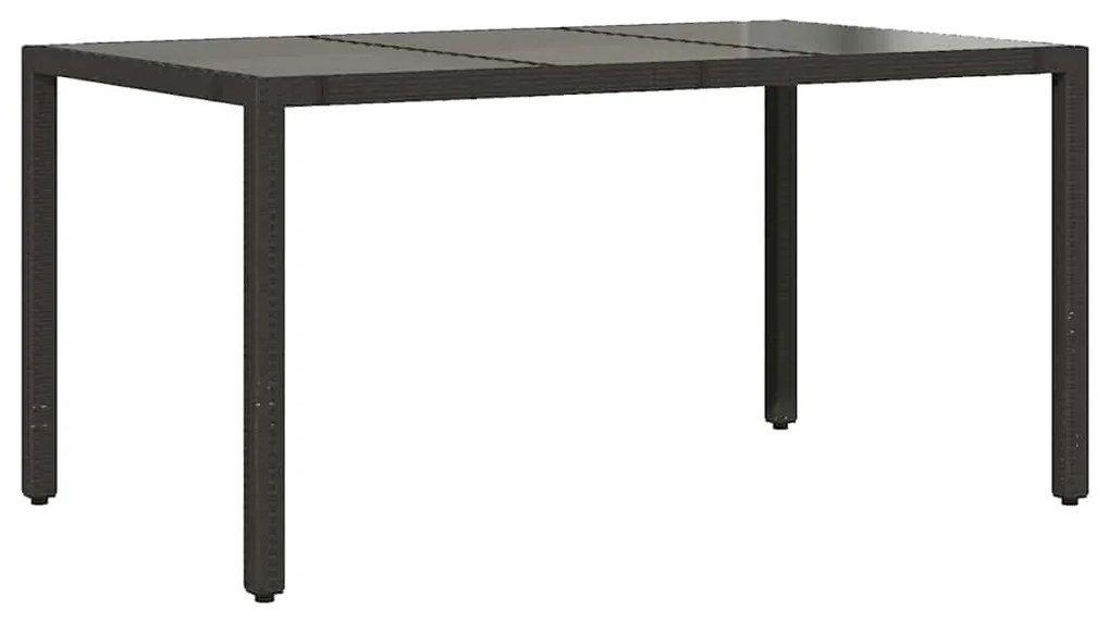 Conjunto de Jantar vidaXL de 7 Peças Preto Poliratan