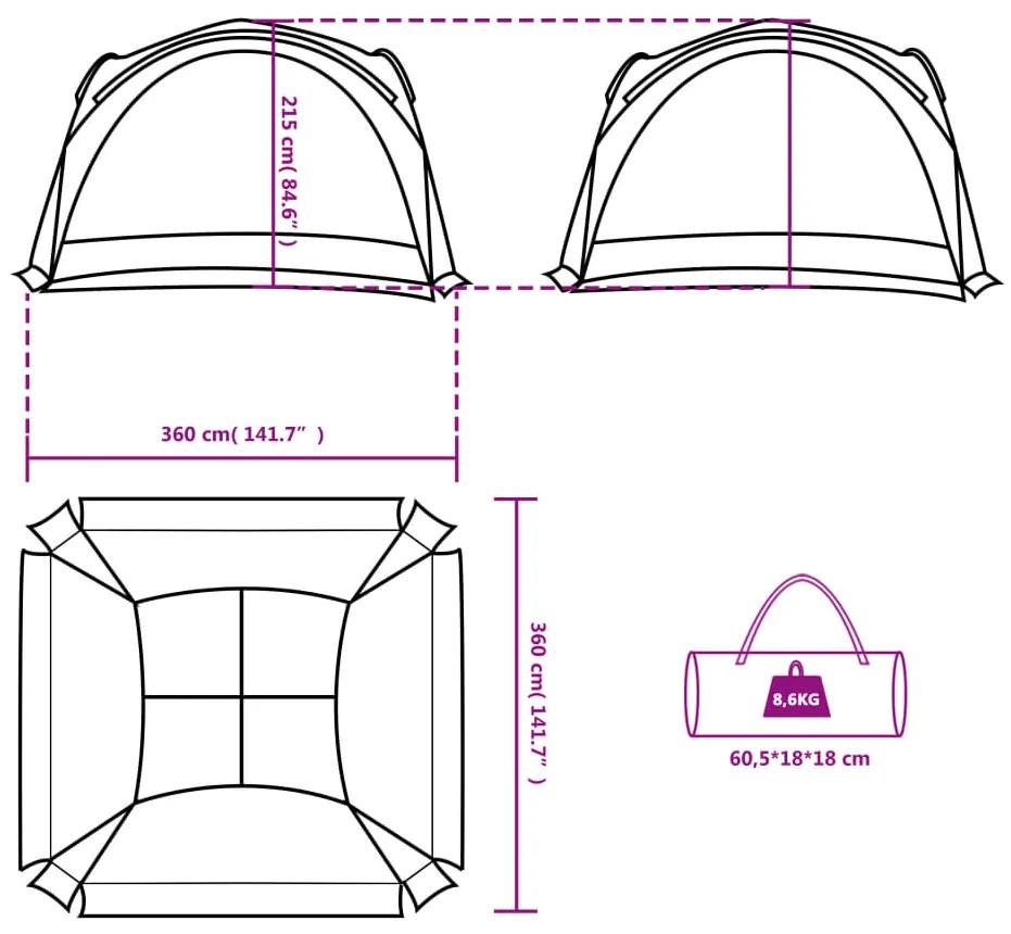 Tenda de festas impermeável verde