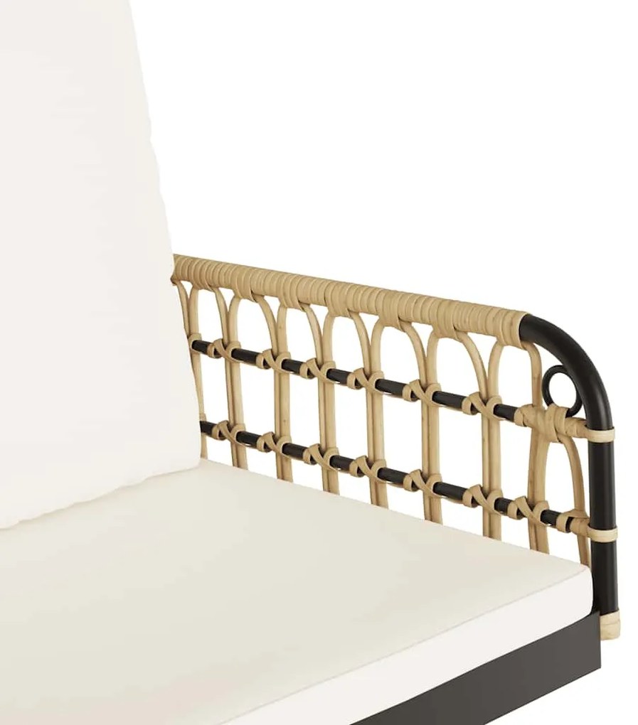 Cadeira de baloiço com almofadões 63x58x39 cm vime PE e aço