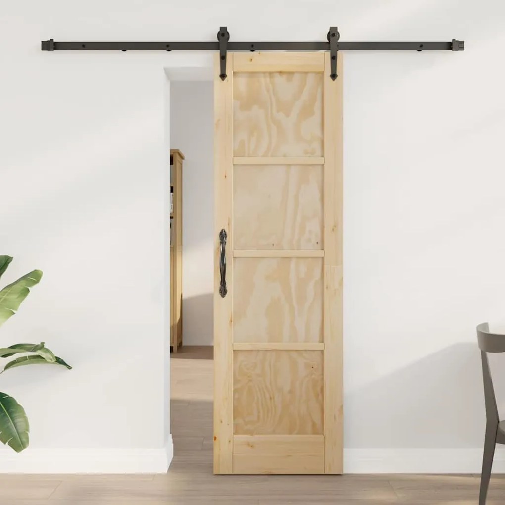 Porta Deslizante vidaXL com Conjunto de Hardware 61x198.5 cm Madeira S