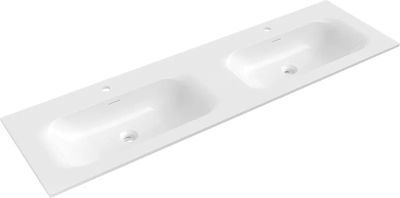 Mexen Vela lavatório embutido duplo 161 x 46,5 cm, branco brilhante - 25231600D