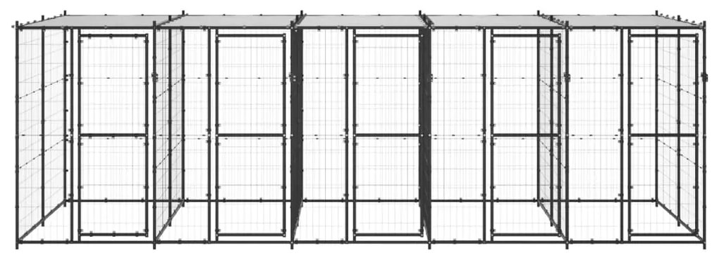 Canil de exterior com telhado 12,1 m² aço