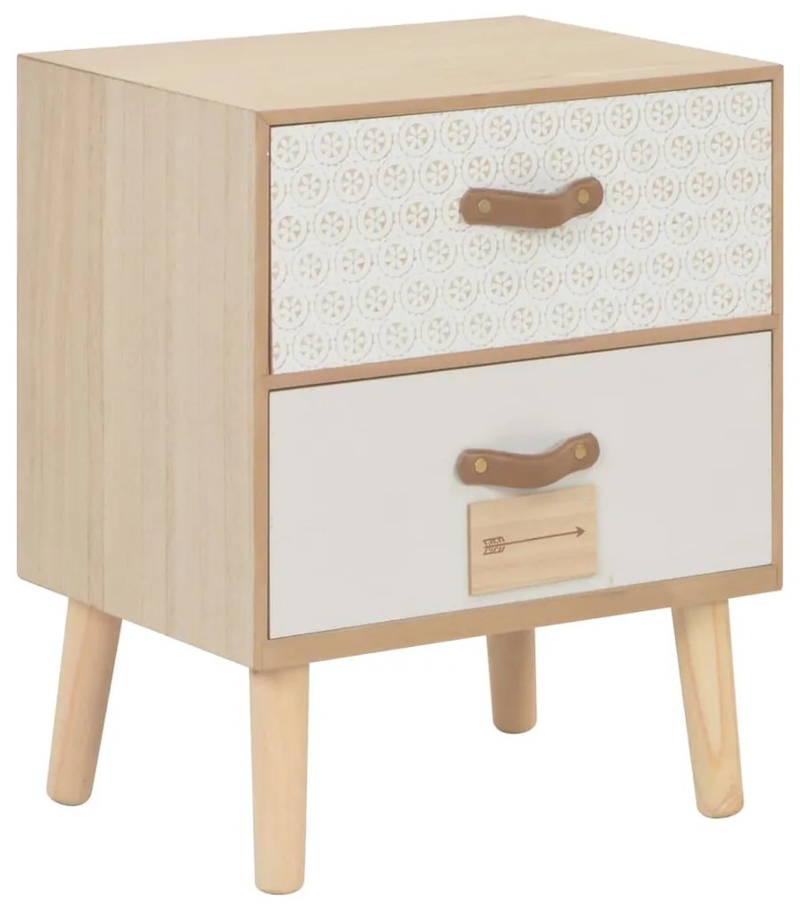 vidaXL Mesa-de-cabeceira com 2 gavetas 40x30x49,5 cm pinho maciço