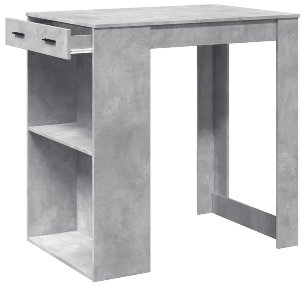 Mesa de bar 102x70x103,5 cm derivados madeira cinzento cimento