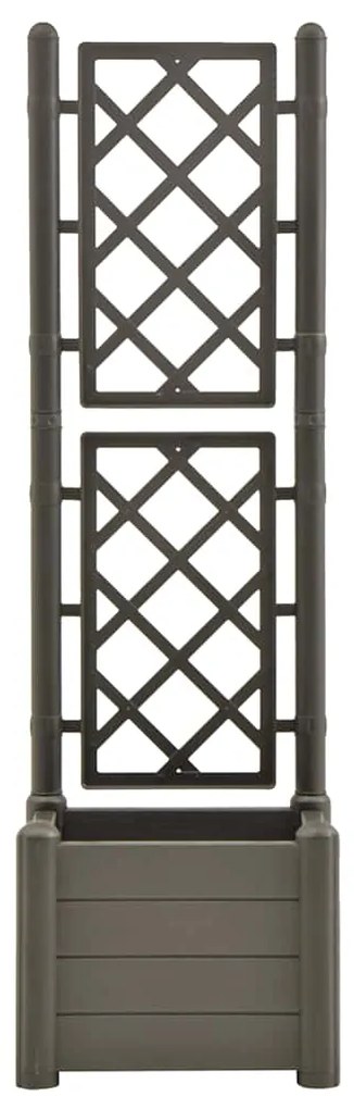 Vaso/floreira de jardim com treliça 43x43x142 cm PP antracite