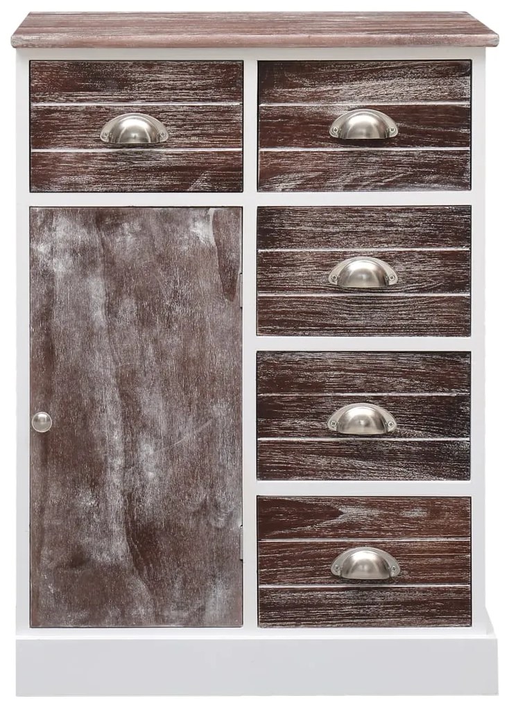 Aparador com 10 gavetas 113x30x79 cm madeira castanho