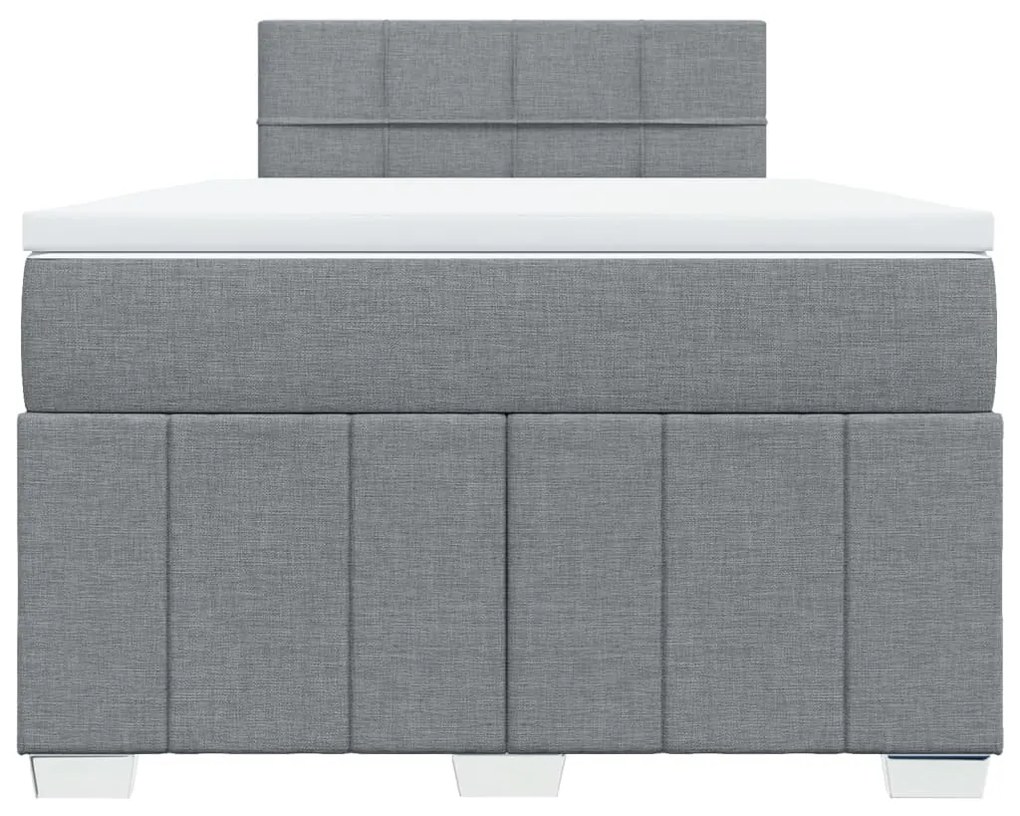 Cama boxspring com colchão 120x190 cm tecido cinzento-claro