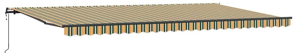 Toldo Retrátil Automático Verde e Amarelo 600 x 300 cm