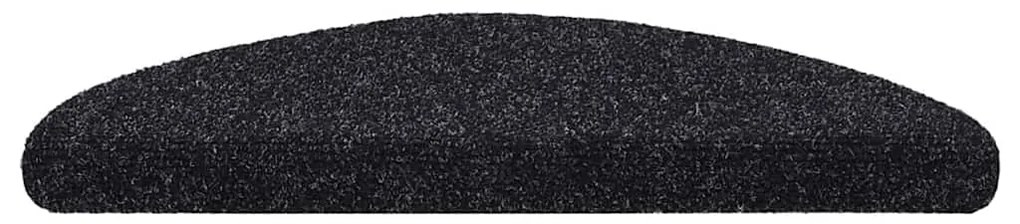 Tapetes de escada adesivos 20 pcs 56x17x3 cm preto
