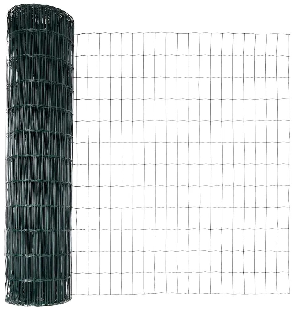 Cerca Euro da com 7 postes flangeados, 0,8 x 10 m em aço galvanizado