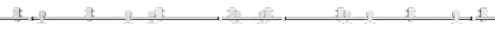 Kit ferragens p/ porta deslizante 400cm aço inoxidável prateado