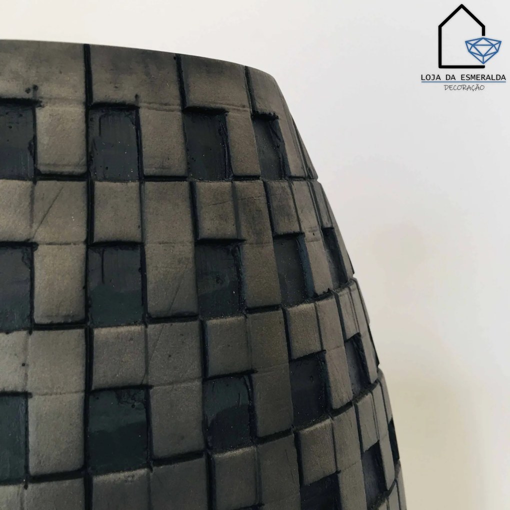 Jarras Decorativas Quadrados Preto&Cinza - 48 centímetros