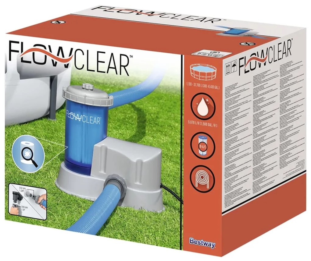 Bomba de filtro de cartucho transparente Flowclear