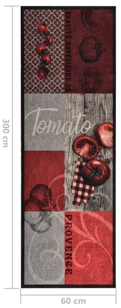 Tapete de cozinha lavável com design Tomates 60x300 cm
