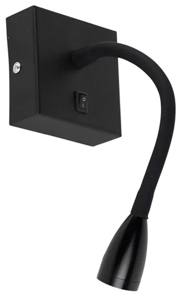 Candeeiro de parede moderno flexível preto LED - Flex Moderno