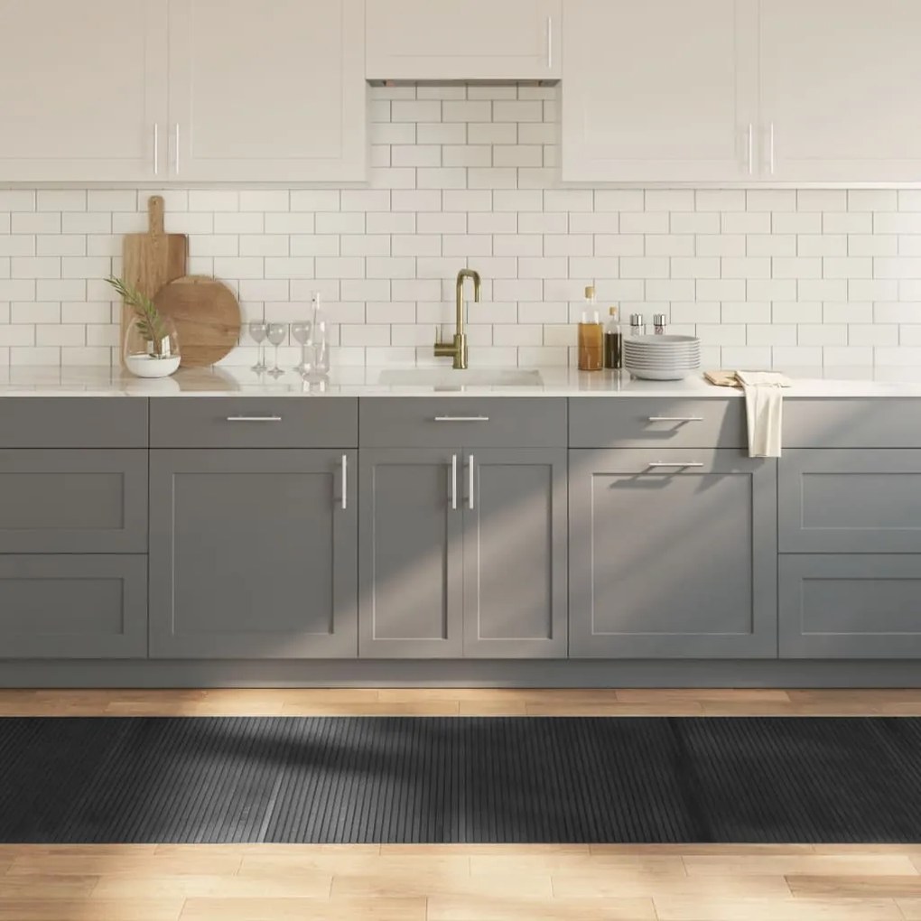 vidaXL Tapete retangular 80x300 cm bambu cinzento