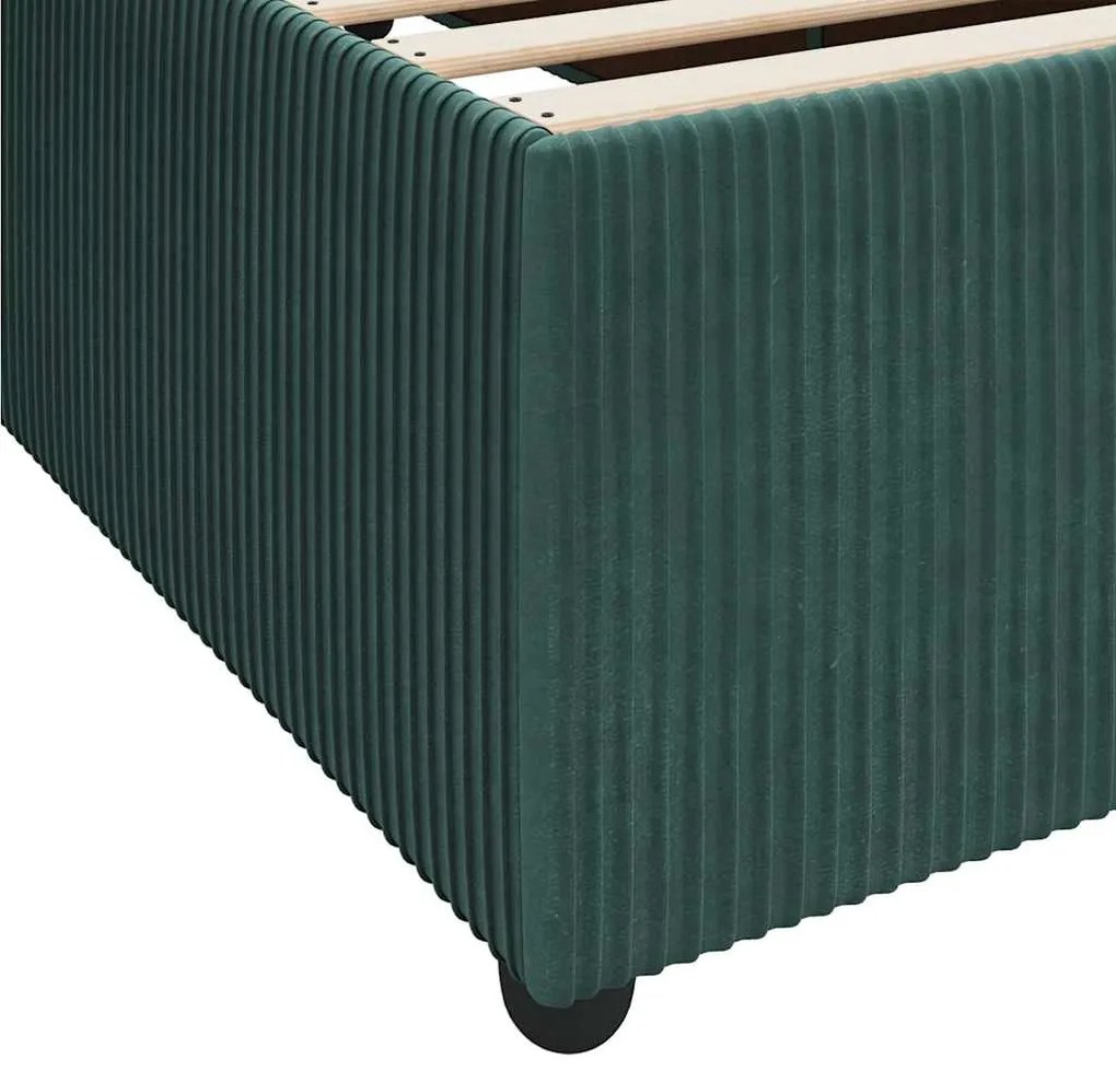 Estrutura de cama com colchão Verde-escuro 140 x 200 cm Veludo