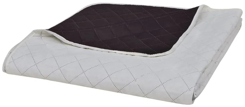 Colcha de dupla face acolchoada 220 x 240 cm bege/castanho