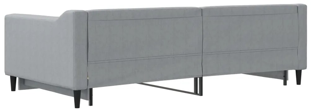 Sofá-cama com gavetão 100x200 cm tecido cinzento-claro