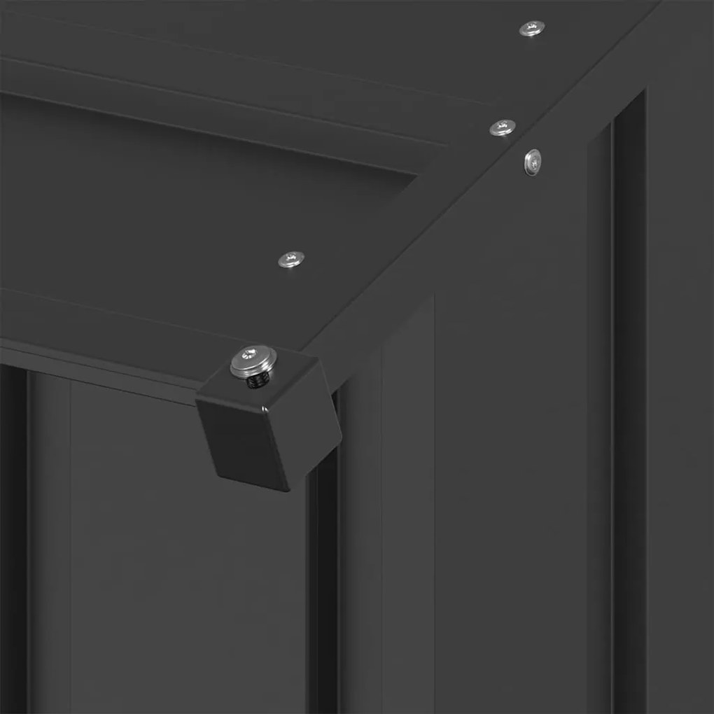 Casota para cães com telhado 131x101x102 cm aço galvanizado