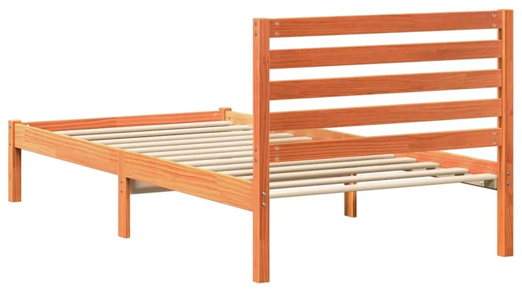 Estrutura da Cama com cabeceira Castanho-mel 90 x 190 cm