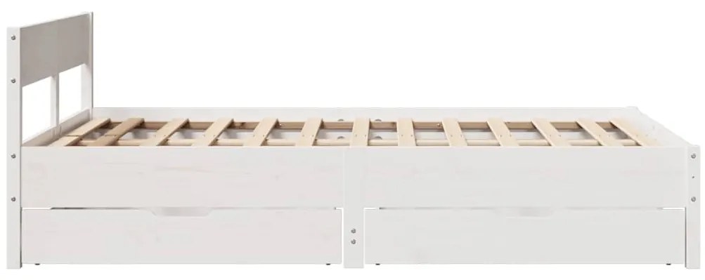 Cama sem colchão 140x190 cm madeira de pinho maciça branco