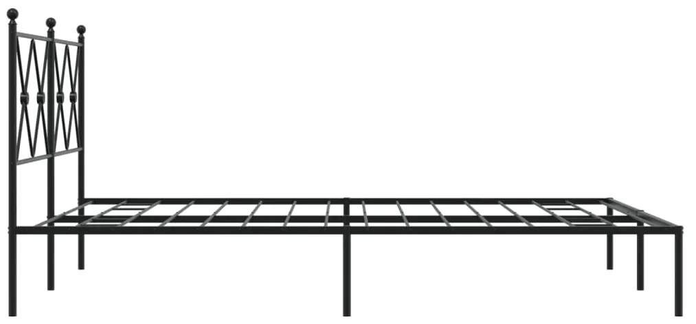 Estrutura de cama com cabeceira 140x190 cm metal preto