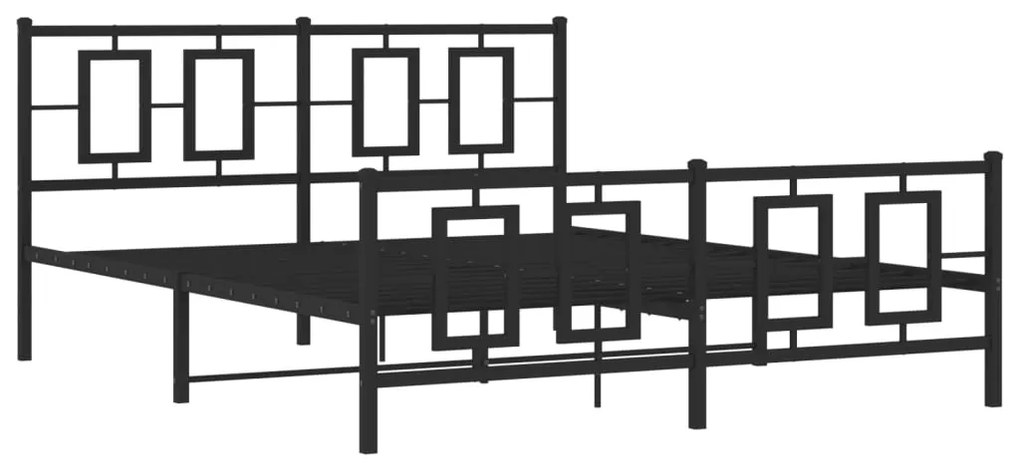 Estrutura de cama sem colchão com pés 160x200 cm preto