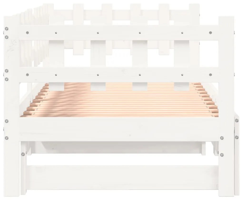 Sofá-cama de puxar 2x(80x200) cm pinho maciço branco