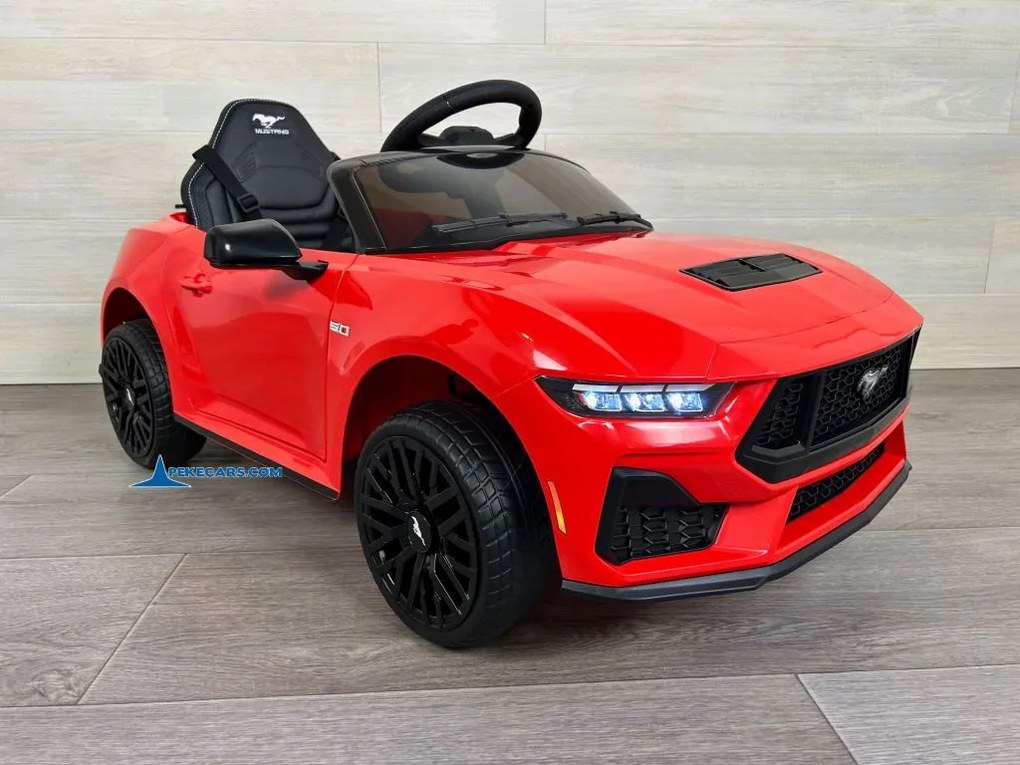 Carro elétrico para crianças Ford Mustang 12V, Rodas borracha Vermelho