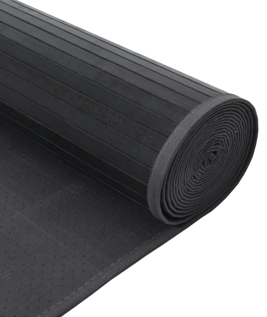 Tapete retangular 100x200 cm bambu cinzento