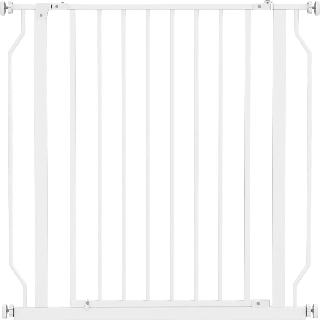 PawHut Barreira de Segurança para Cães 75-85 cm para Portas e Escadas, Dupla Direção, Duplo Bloqueio, Branco | Aosom Portugal