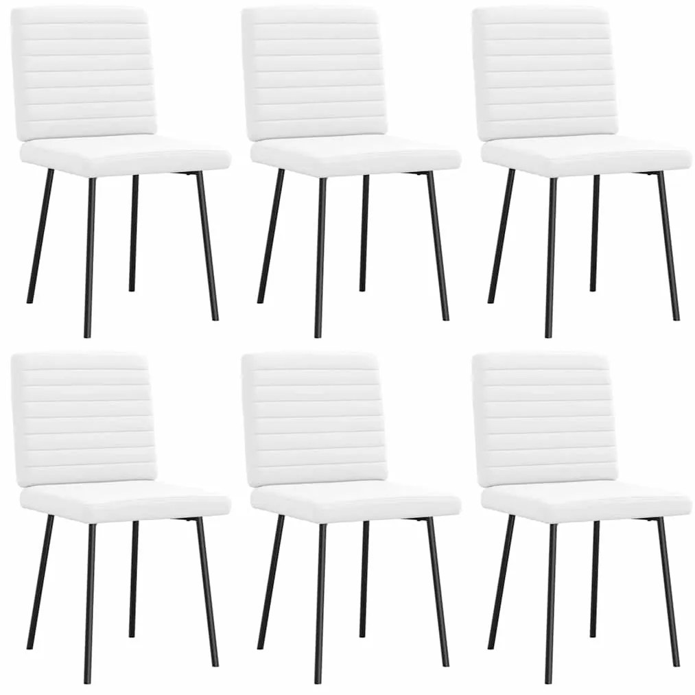 vidaXL Cadeiras de jantar 6 pcs couro artificial branco